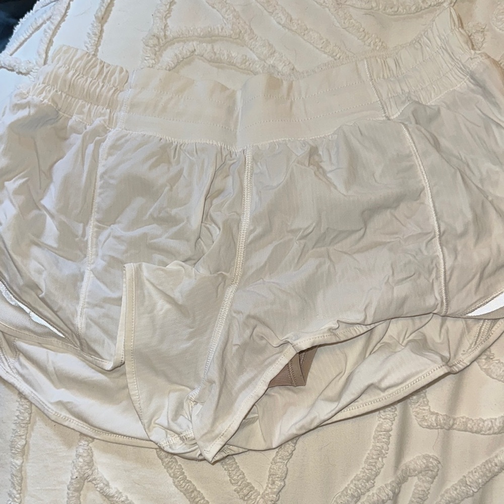 Lululemon Athletica Cream Athletic Shorts